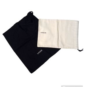 Bundle of 2 Luxury Brand VINCE Canvas Drawtie Dust Bags